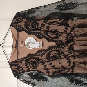 Black Lace Overlay Dress